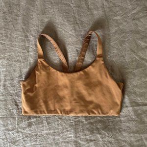 Girlfriend Collective Lou V-Back Bra ("Saddle" color)